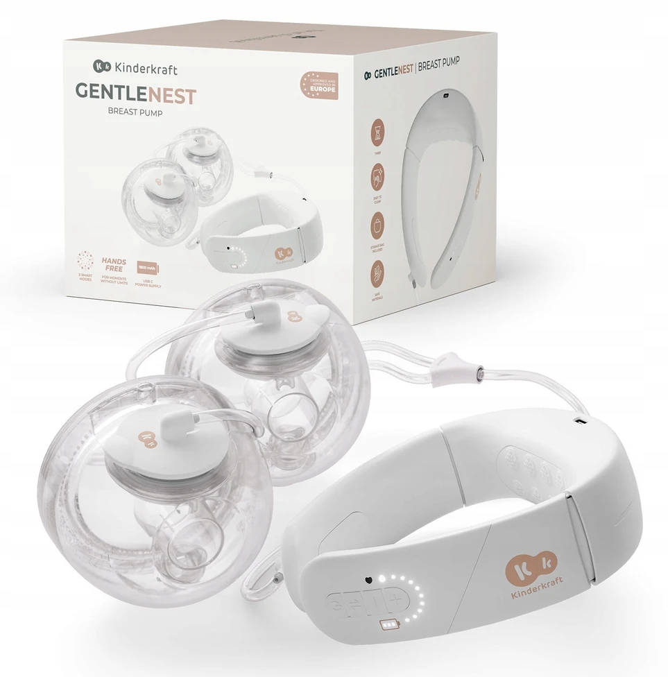 kk Kinderkraft Kinderkraft GentleNest dvigubas elektrinis laktatorius su šildymu, USB-C, KEGENE00GLD0000