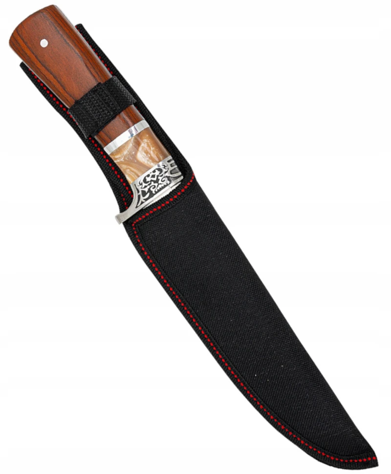 Klasikinis BSH Adventure Dagger medžioklės peilis, 420 plieno, su diržo apvalkalu
