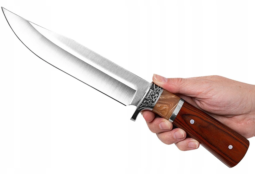 Klasikinis BSH Adventure Dagger medžioklės peilis, 420 plieno, su diržo apvalkalu