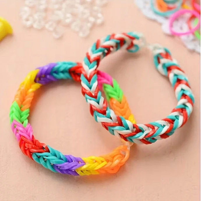 Klaus LOOM BANDS guminės juostos apyrankėms ir kaklo papuošalams gaminti, violetinė, 200 vnt.