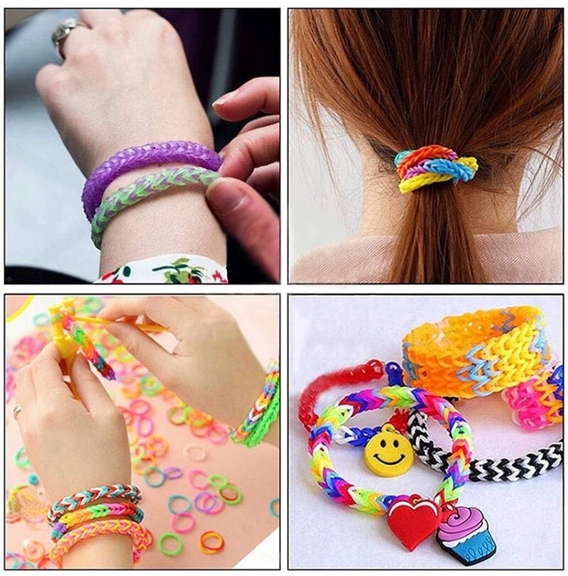 Klaus LOOM BANDS guminės juostos apyrankėms ir kaklo papuošalams gaminti, violetinė, 200 vnt.