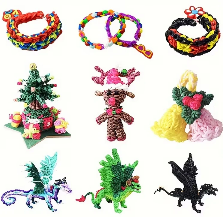Klaus LOOM BANDS guminės juostos apyrankėms ir kaklo papuošalams gaminti, violetinė, 200 vnt.