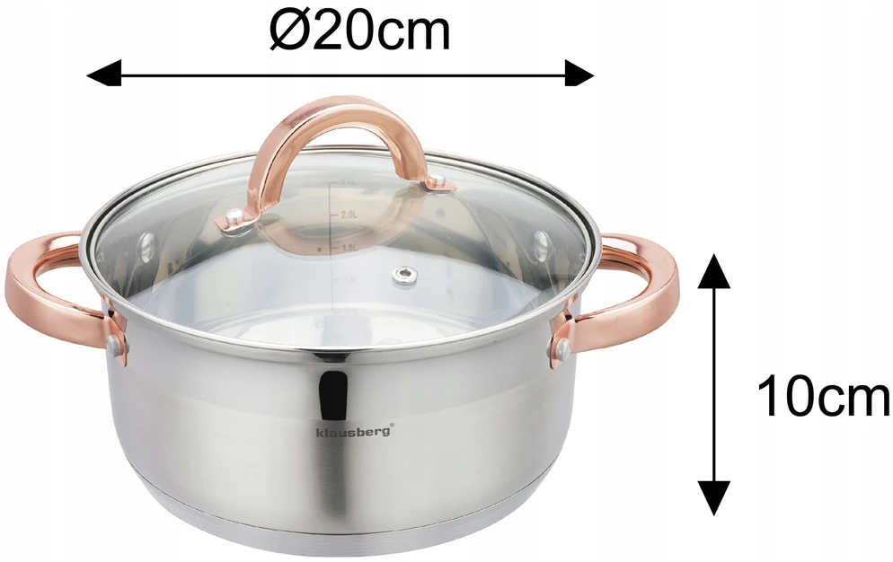 Klausberg Puodas Garinimo puodas 4 guobos, 20 cm, 3,1 l kb-7729