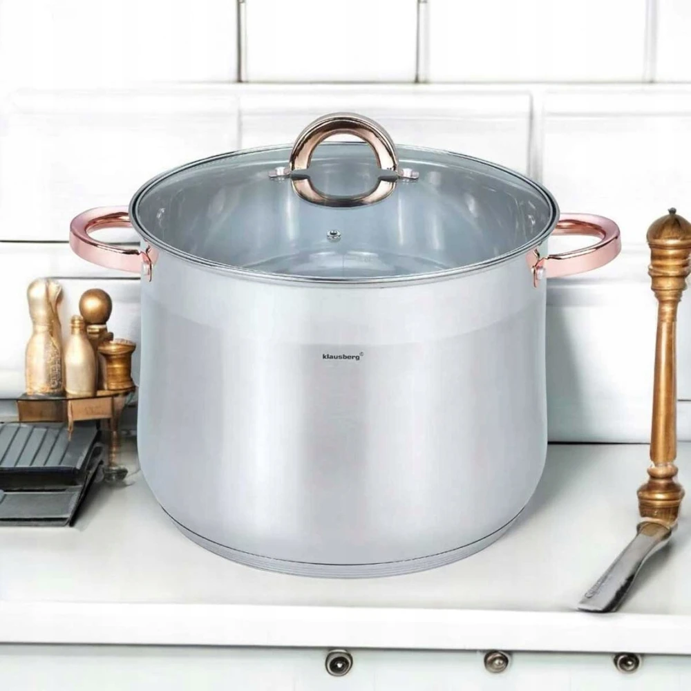 Klausberg GASTRONOMINIS PUODAS, AUKŠTAS 13L 28cm SU dangteliu, INDUKCINIS, Plieninis