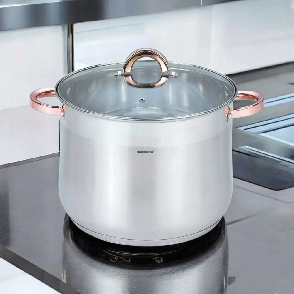 Klausberg GASTRONOMINIS PUODAS, AUKŠTAS 13L 28cm SU dangteliu, INDUKCINIS, Plieninis