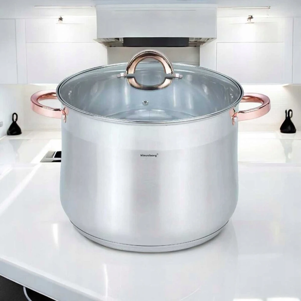 Klausberg GASTRONOMINIS PUODAS, AUKŠTAS 13L 28cm SU dangteliu, INDUKCINIS, Plieninis