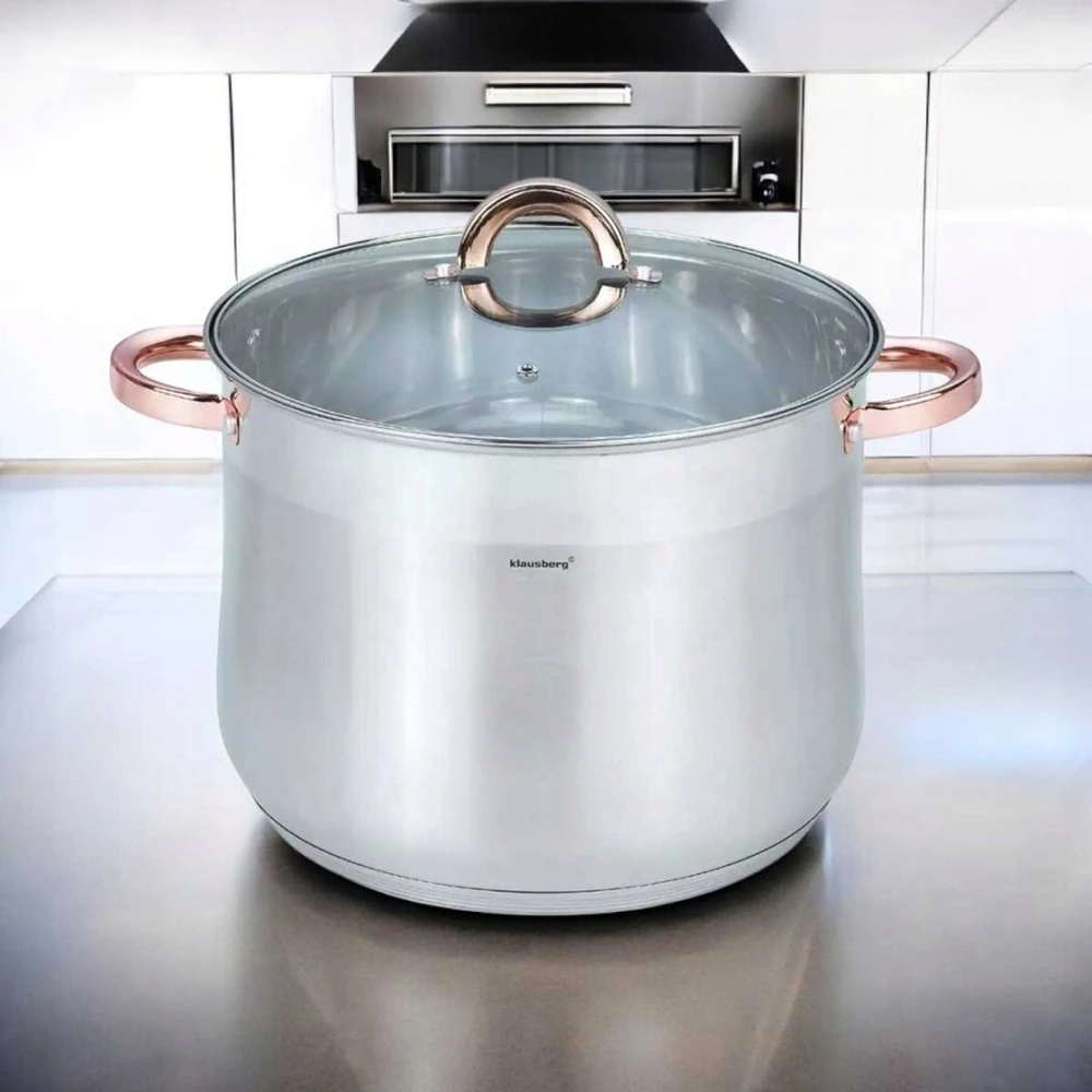 Klausberg GASTRONOMINIS PUODAS, AUKŠTAS 13L 28cm SU dangteliu, INDUKCINIS, Plieninis