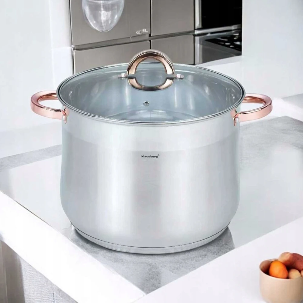 Klausberg GASTRONOMINIS PUODAS, AUKŠTAS 13L 28cm SU dangteliu, INDUKCINIS, Plieninis