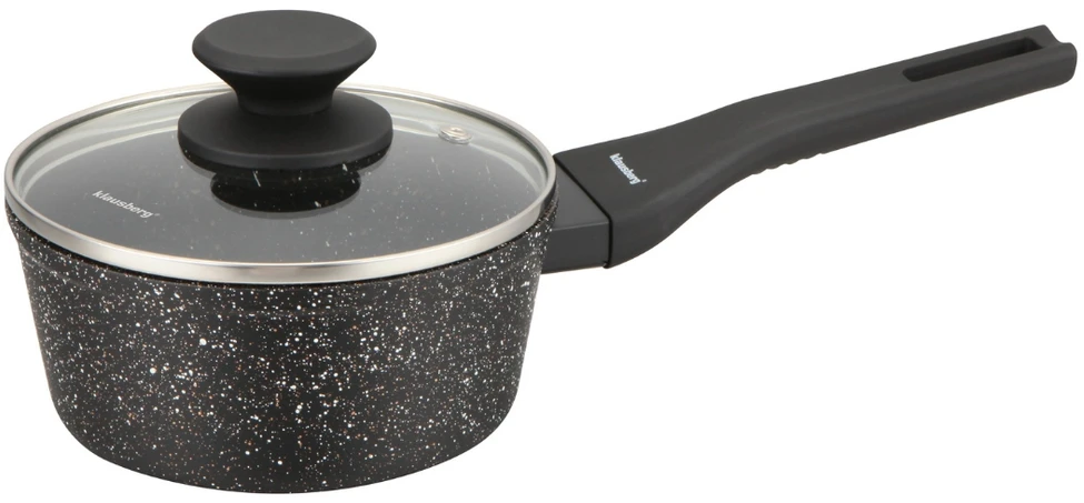 Klausberg Marmurinis puodas 16 cm su dangčiu Indukcinės dujos Nelipnus 1,2L KB7986