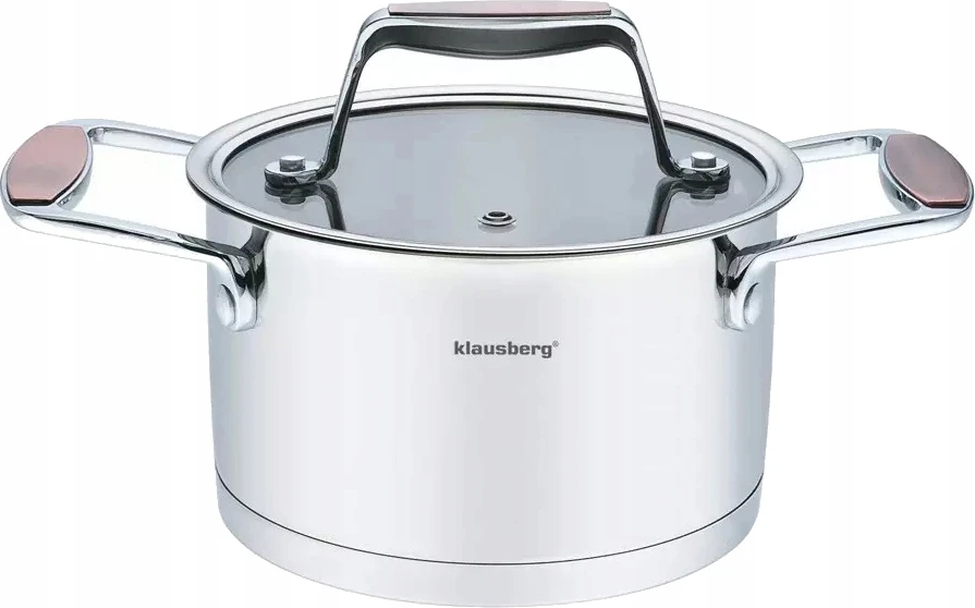KLAUSBERG - Plieninis puodas + dangtis 16 cm 1,8 L