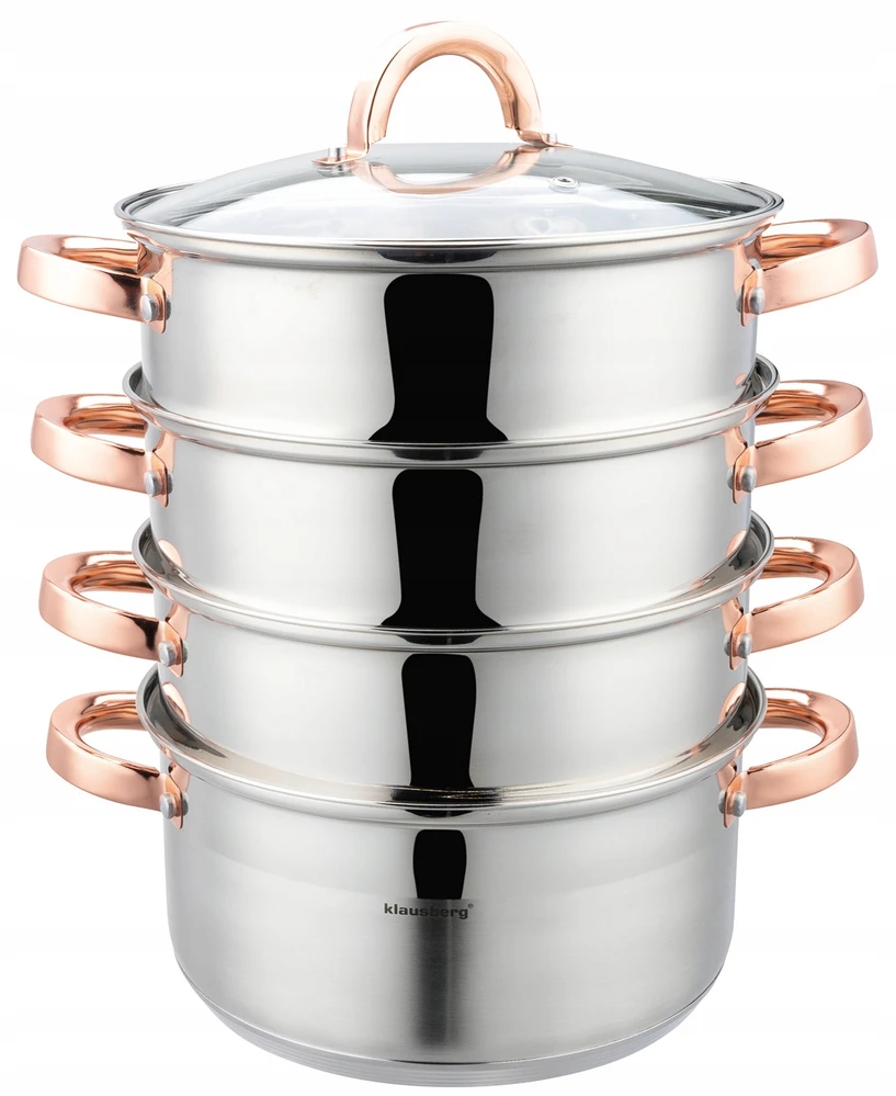 Klausberg PUODAS 22cm GARO indukcinis puodas iš nerūdijančio plieno + 3 Įdėklai