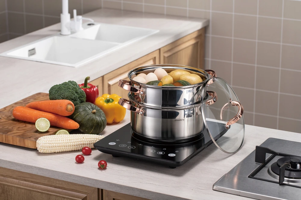 Klausberg STEAMER POT 20 cm indukcinis nerūdijančio plieno puodas 3,1 L