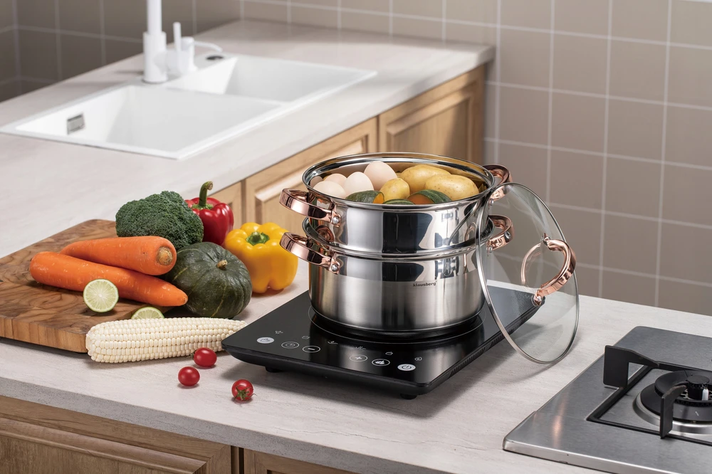 Klausberg STEAMER POT 22cm indukcinis nerūdijančio plieno puodas 4L