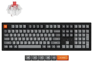 Klaviatūra žaidimams Keychron K2 Max Keychron Super Raudona belaidė mechaninė su pašvietimu szaro-juoda