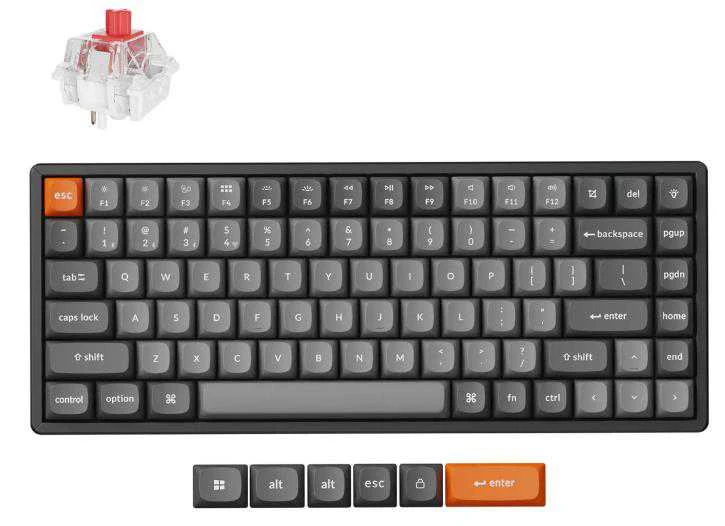 Klaviatūra Keychron K2 Max 75% Brown Switch RGB Juodas