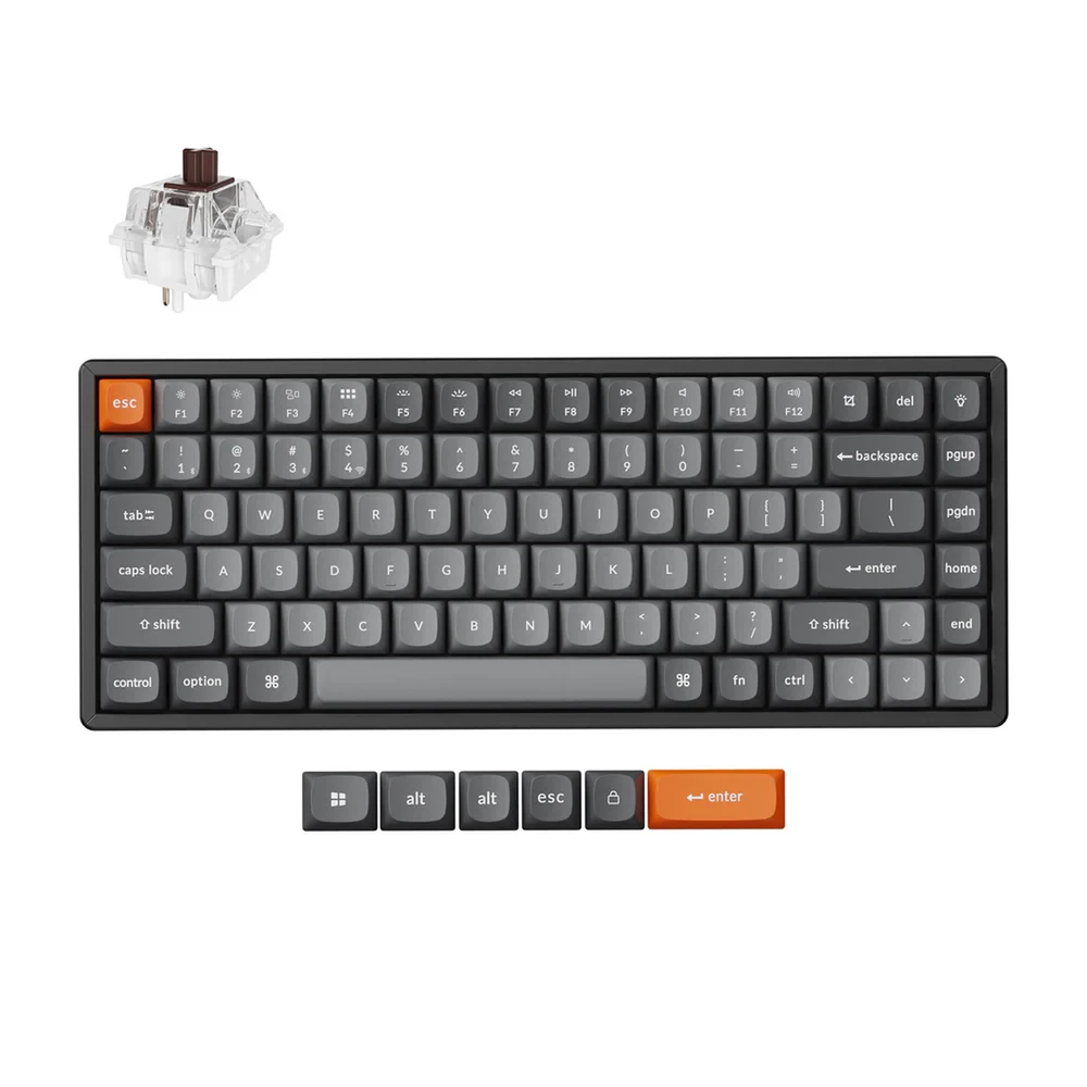 Klaviatūra Keychron K2 Max 75% Brown Switch RGB Juodas