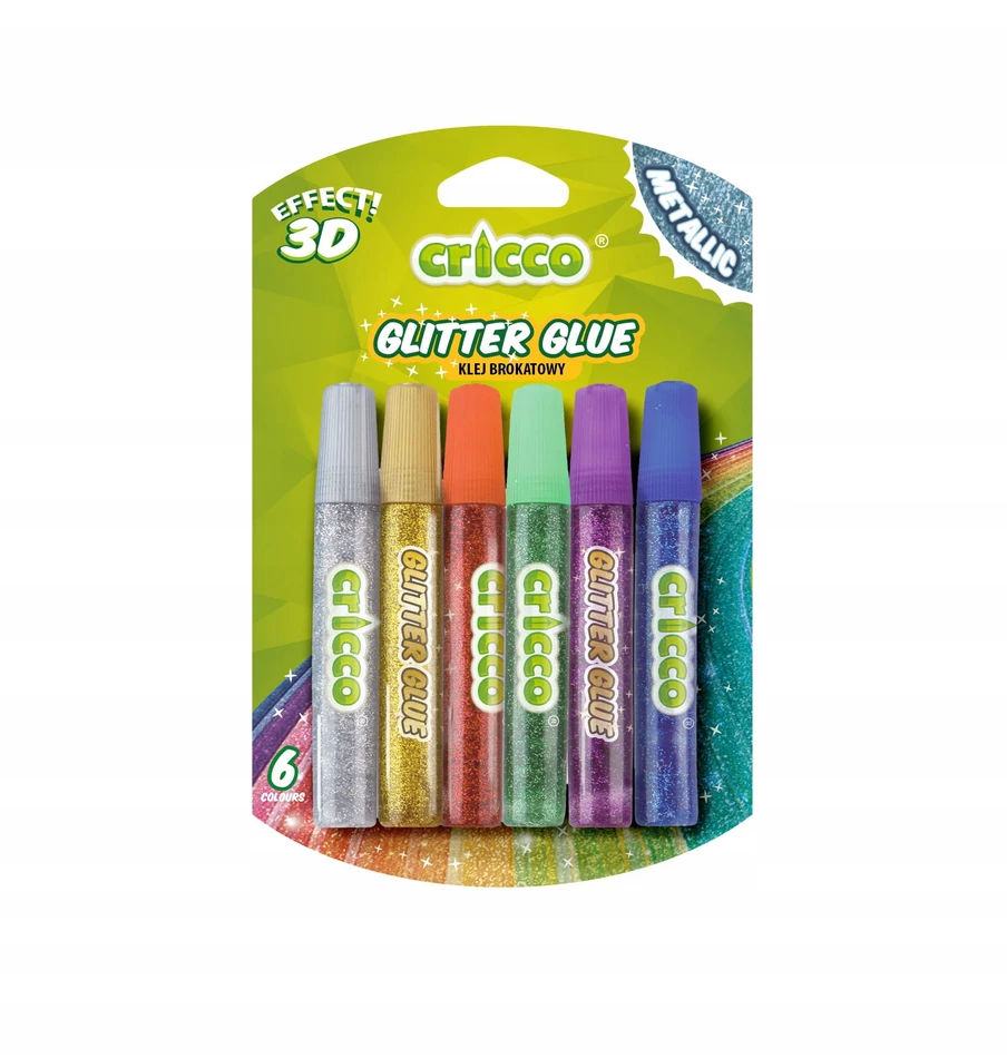 Klej w płynie CRICCO su brokatem Neon 10 g 6 kol