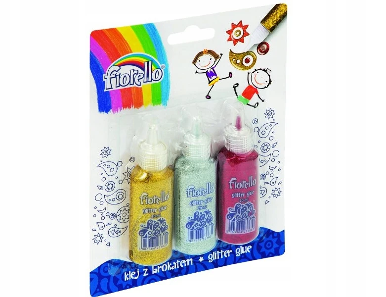 KLEJ Z BROKATEM FIORELLO GR-BK20B3 3 KOLORY 20ML