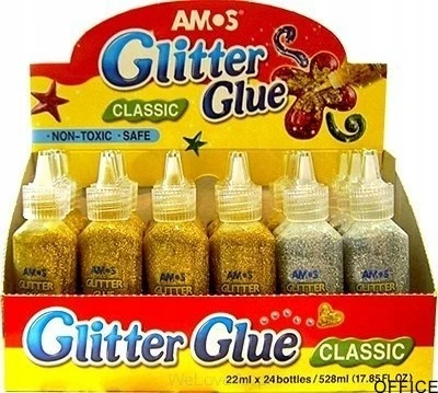 Klijai su blizgučiais GCL22D24 GS, Amos, 22ml, aukso/sidabro sp.