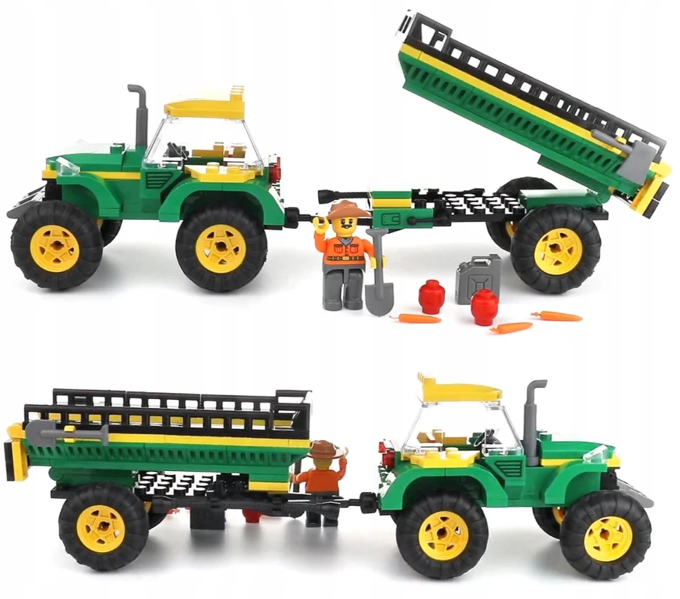 Klocki Blocki MyFarm traktorius su priekaba 375x255x60 mm Icom