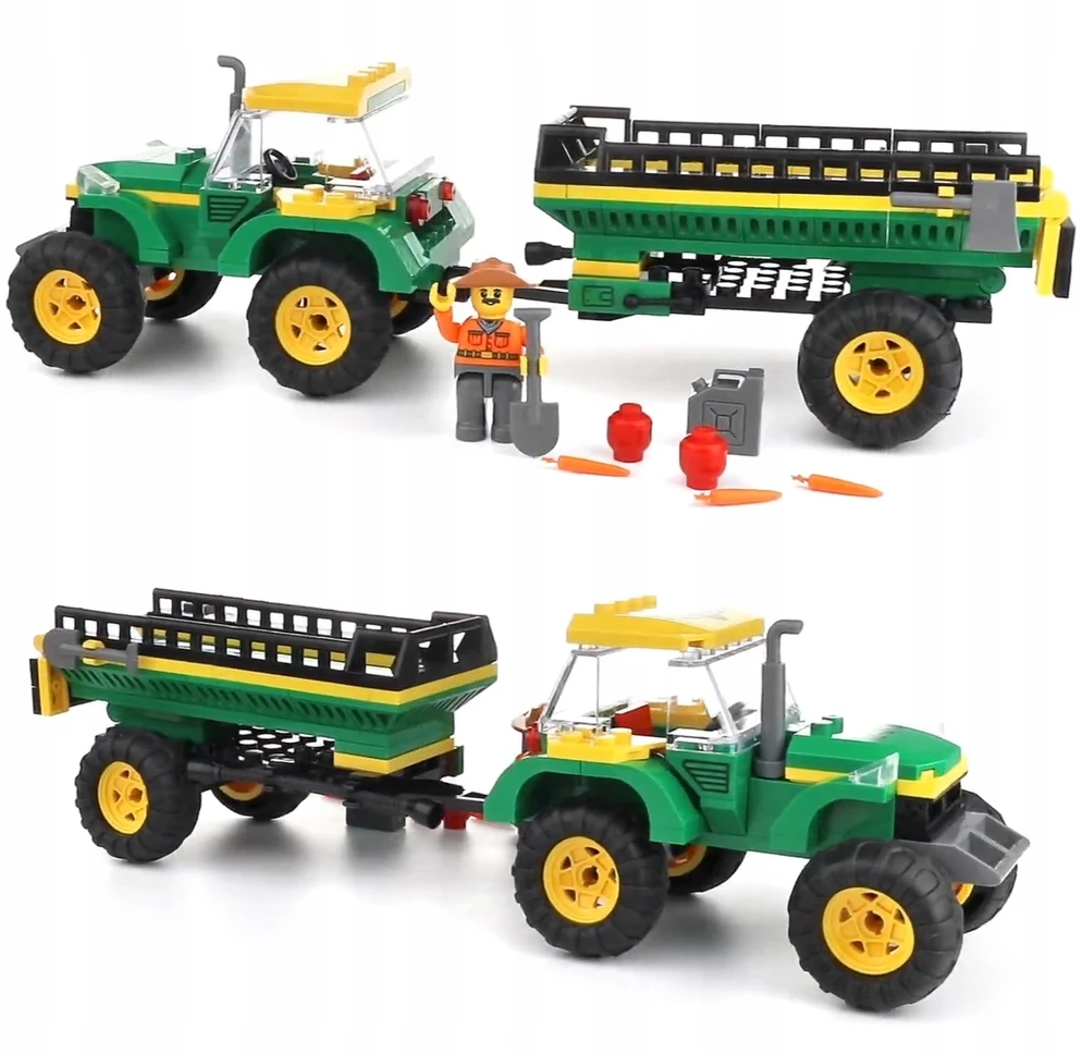 Klocki Blocki MyFarm traktorius su priekaba 375x255x60 mm Icom