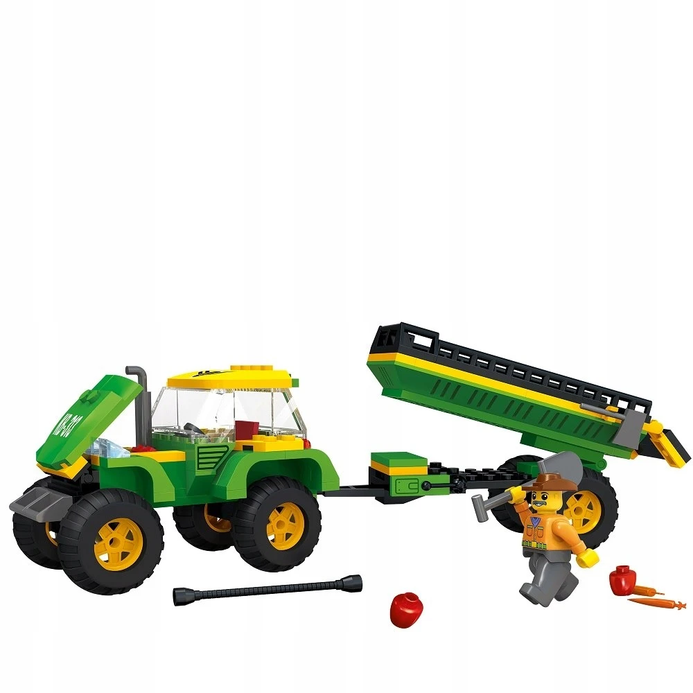 Klocki Blocki MyFarm traktorius su priekaba 375x255x60 mm Icom