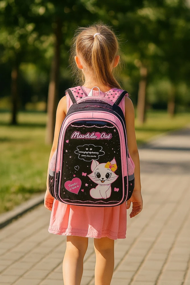 K&M 3in1 Rožinis Kačiukas Kuprinė, Rankinė, Pieštukinė Vaikams