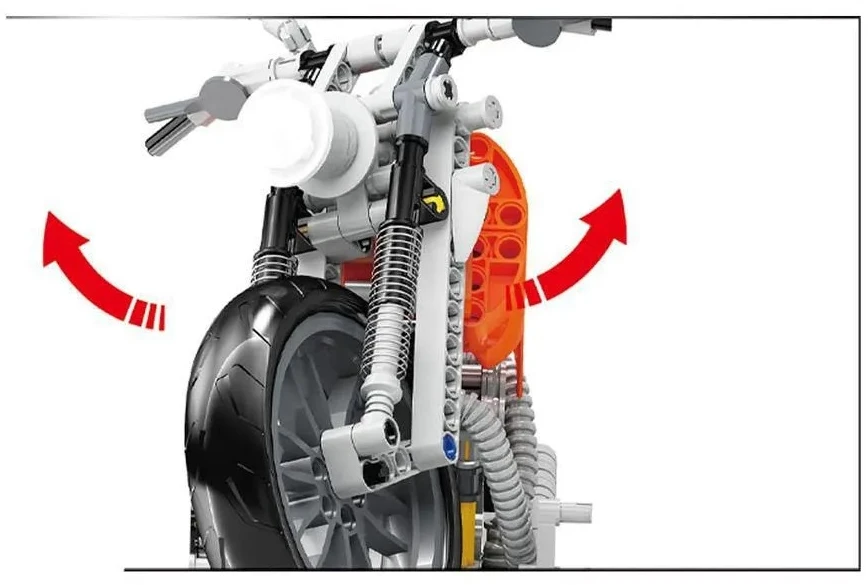 K&M Konstrukciniai blokai chopper technic motociklas 436 elementai (436vnt)