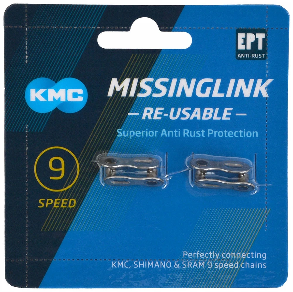 KMC CL-566R EPT jungtis, 2 vnt., sidabrinė, 9 eilių