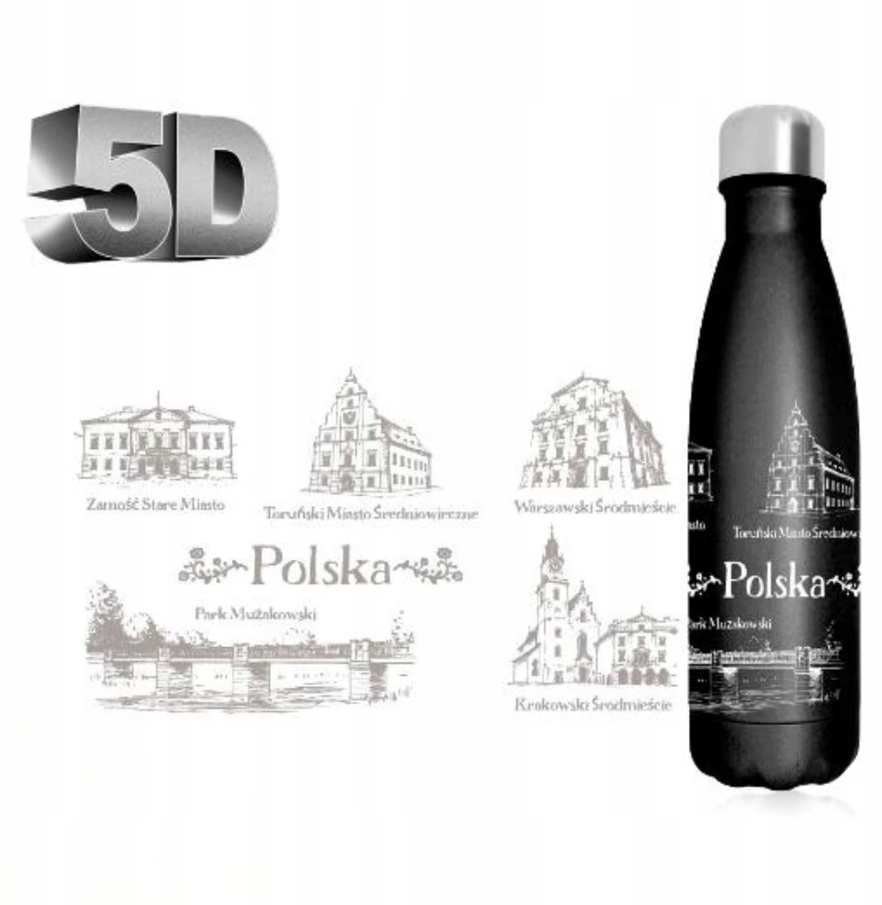 Kmt Style TERMINIS BUTELAS 500 ML NERŪDIJANTOJO PLIENO 5D POLIKOS SUVENYRAI DOVANA 27C