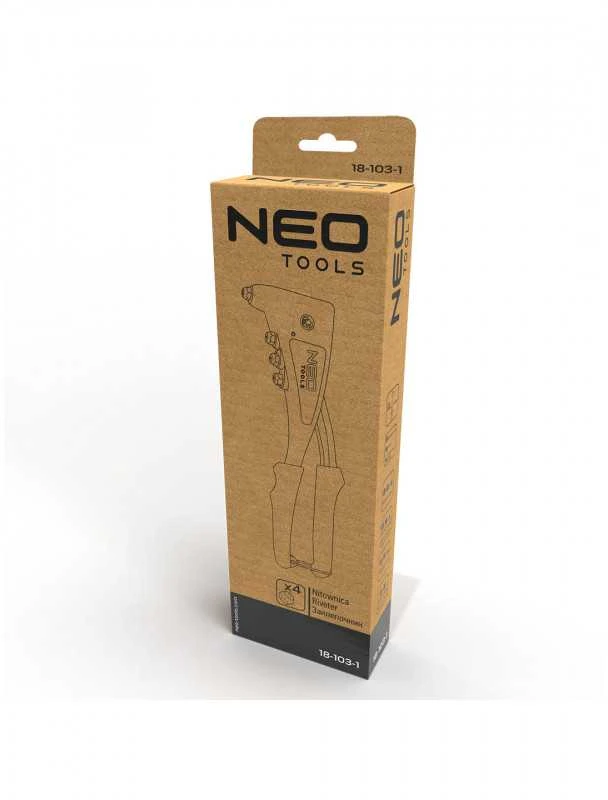 Neo Tools Neo Kniedijimo mašina plieno ir aliuminio kniedėms 2,4/3,2/4,0/4,8 mm