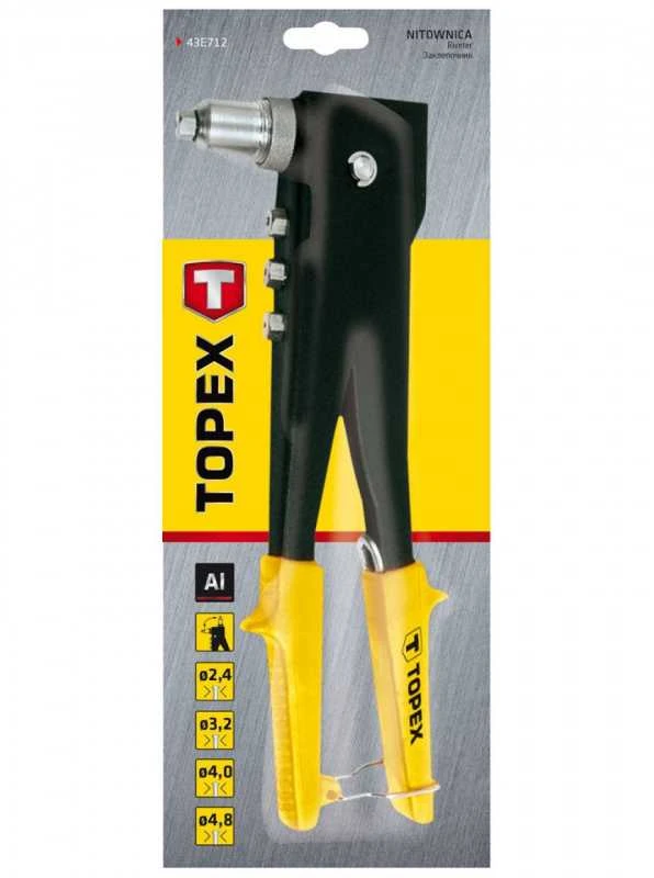 Topex Kniedė aliuminio kniedėms 2,4 / 3,2 / 4,0 / 4,8 mm, dviejų padėčių
