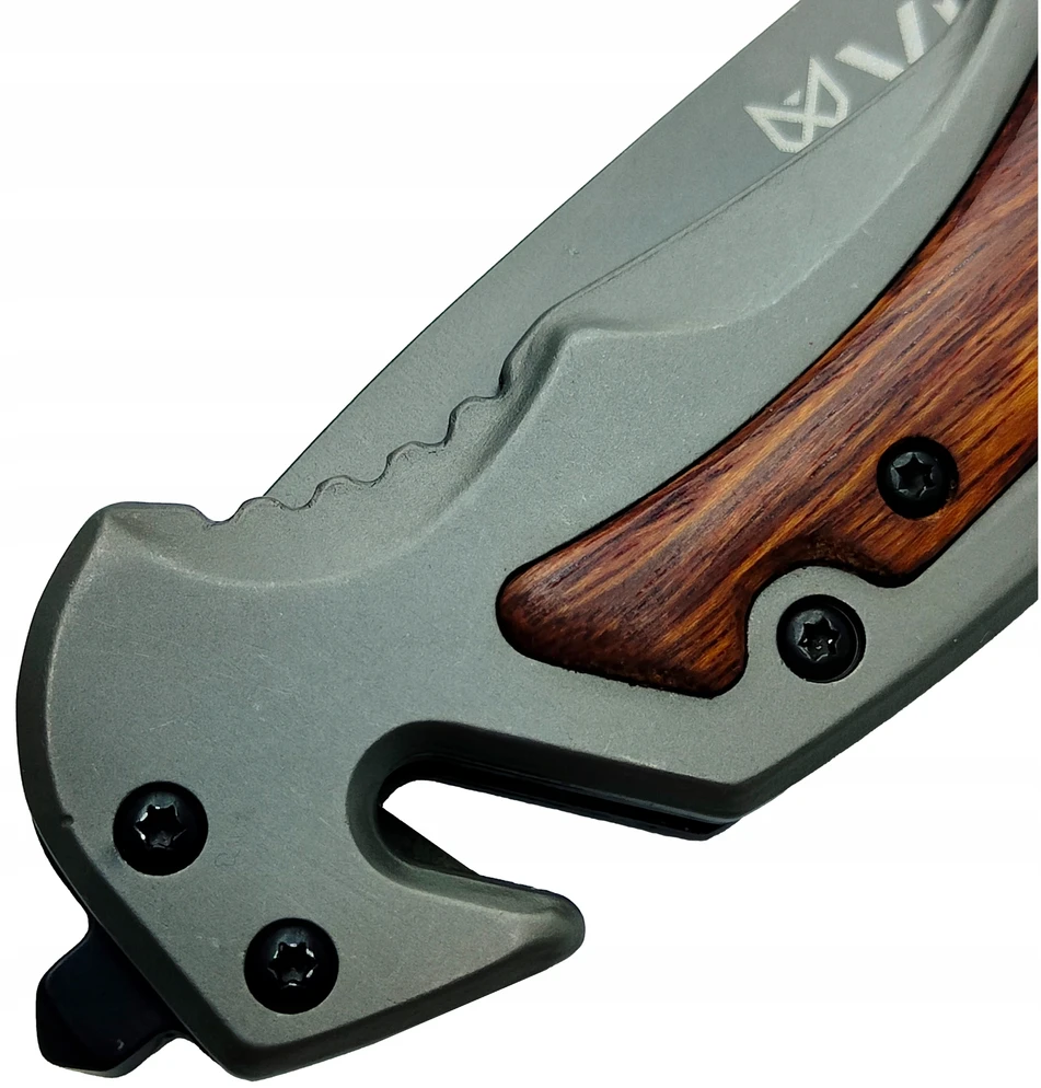 VILKS KNIFE Sulankstomas kišeninis peilis SURVIVAL Daugiafunkcis taktinis PLIENAS + MEDIENA SHARP