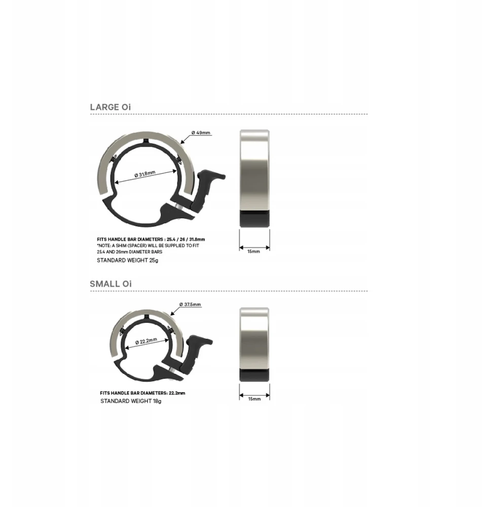 Knog Oi Classic Large dviračio skambutis - žalvario spalvos
