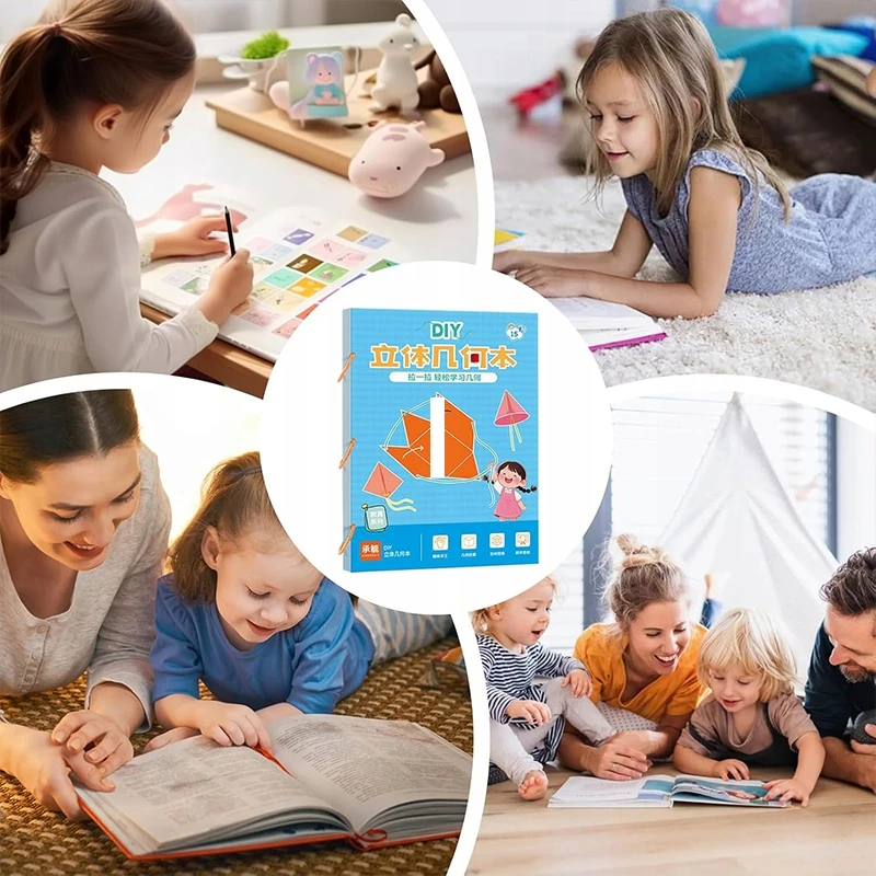Knyga apie kietųjų kūnų geometriją – Montessori knyga 3D erdviniam mąstymui