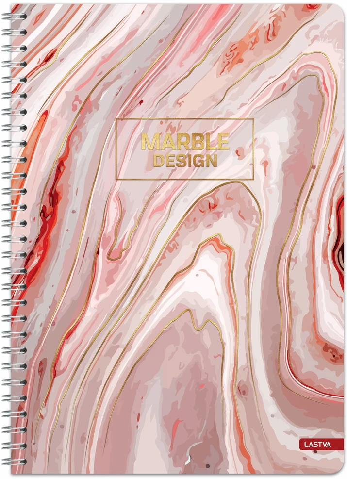 Lastva Knyga su spirale A4 80lap. 70g MARBLE linija