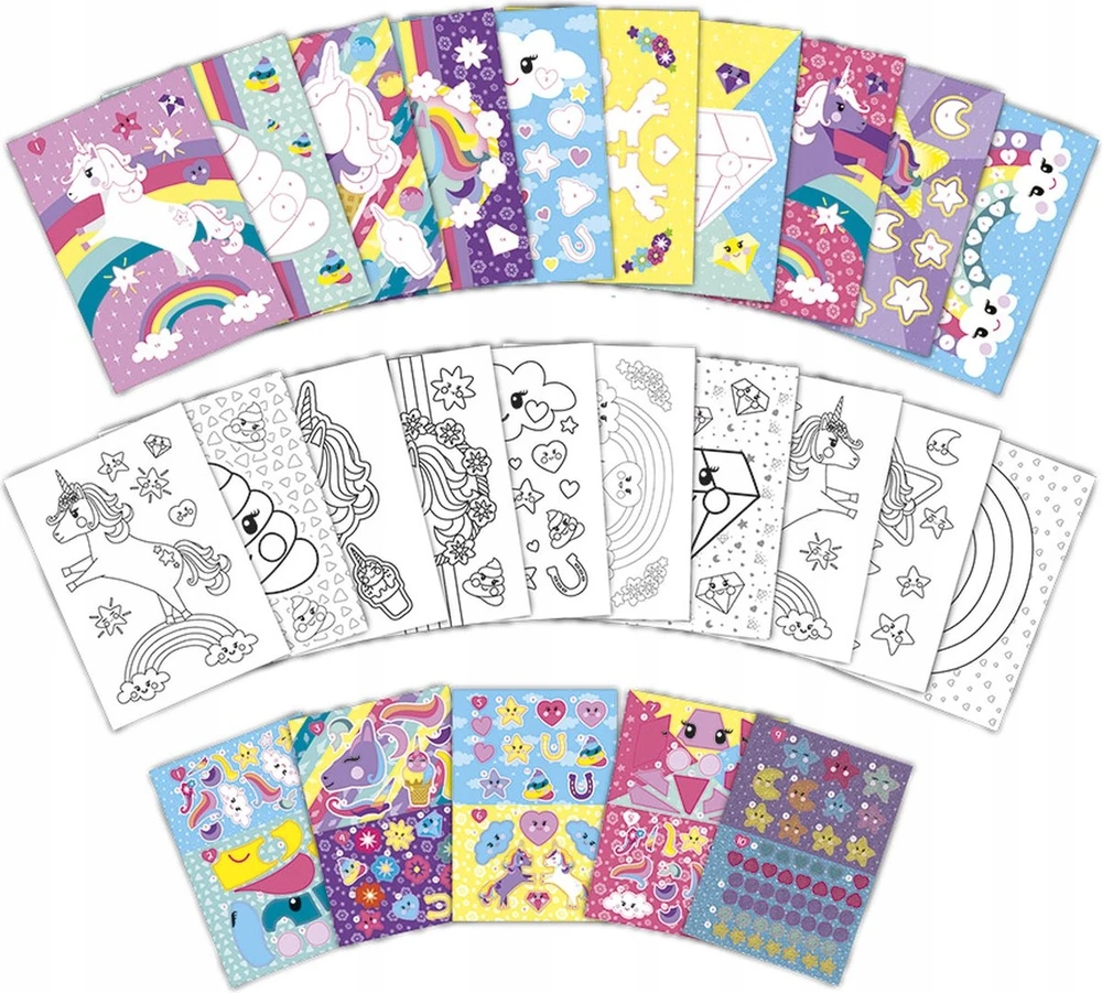TOTUM kūrybinė lipdukavimo pagal skaičius knyga Unicorn, 072008