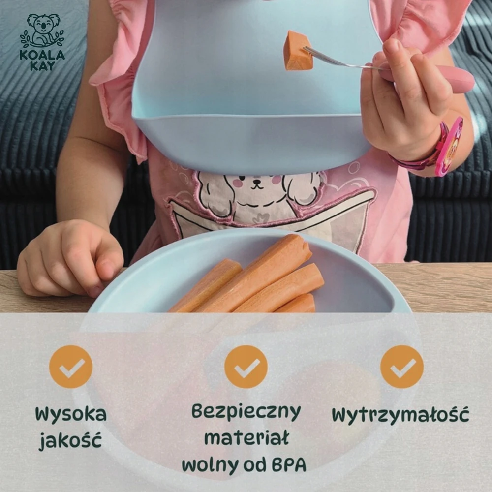 Koala Kay Rinkinys 4in1 Silikoninis seilinukas, dubuo, stalo įrankiai, reguliuojamas, seifas
