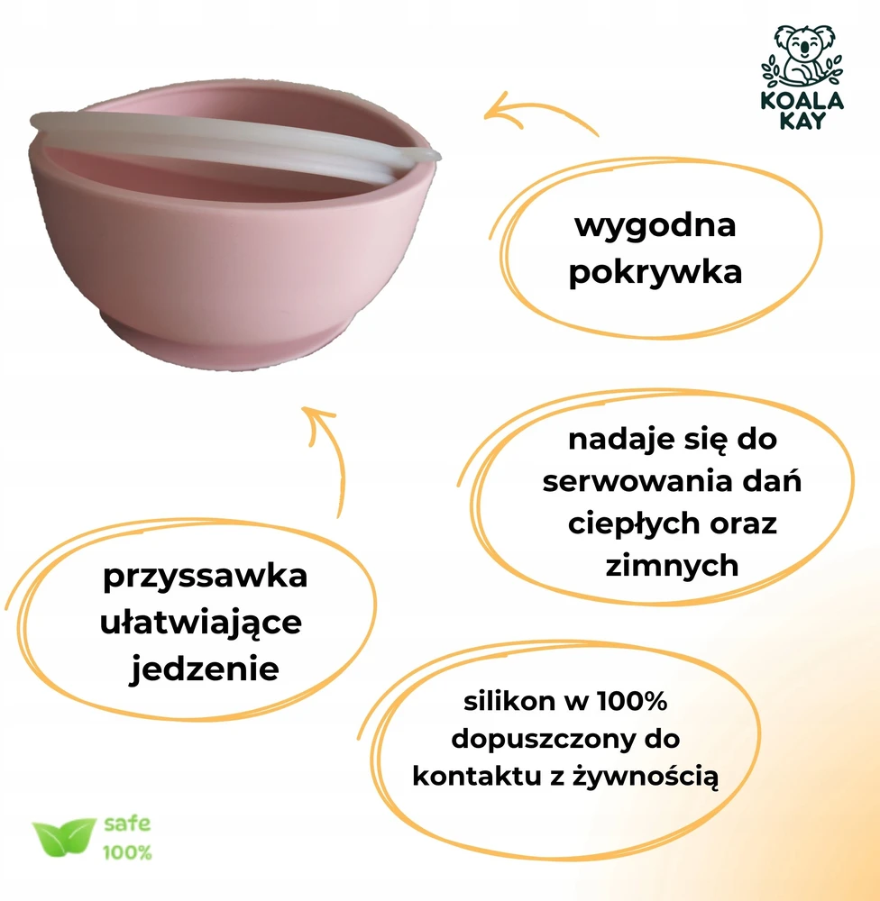 Koala Kay Silikoninis puodelis su siurbtuku, rožinis vaikams ir kūdikiams