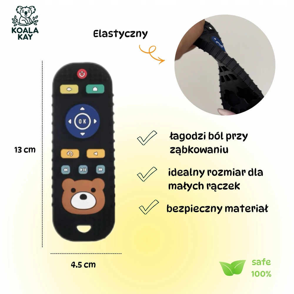 Koala Kay Televizoriaus nuotolinio valdymo pultelio formos kramtomas žaislas, dantukas kūdikiams ir mažyliams