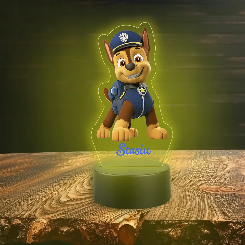 Koala Wood 3d Led Naktinė Lempa "čempionas" Vaikams, Paw Patrol