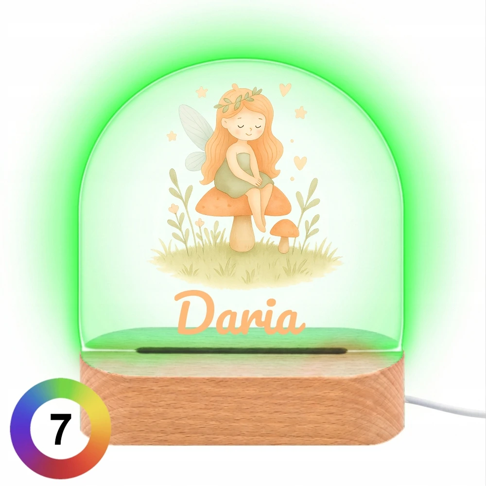 Koala Wood Prezent na Chrzciny Dla dziewczynki Roczek Noworodka Lampka Nocna Fėja