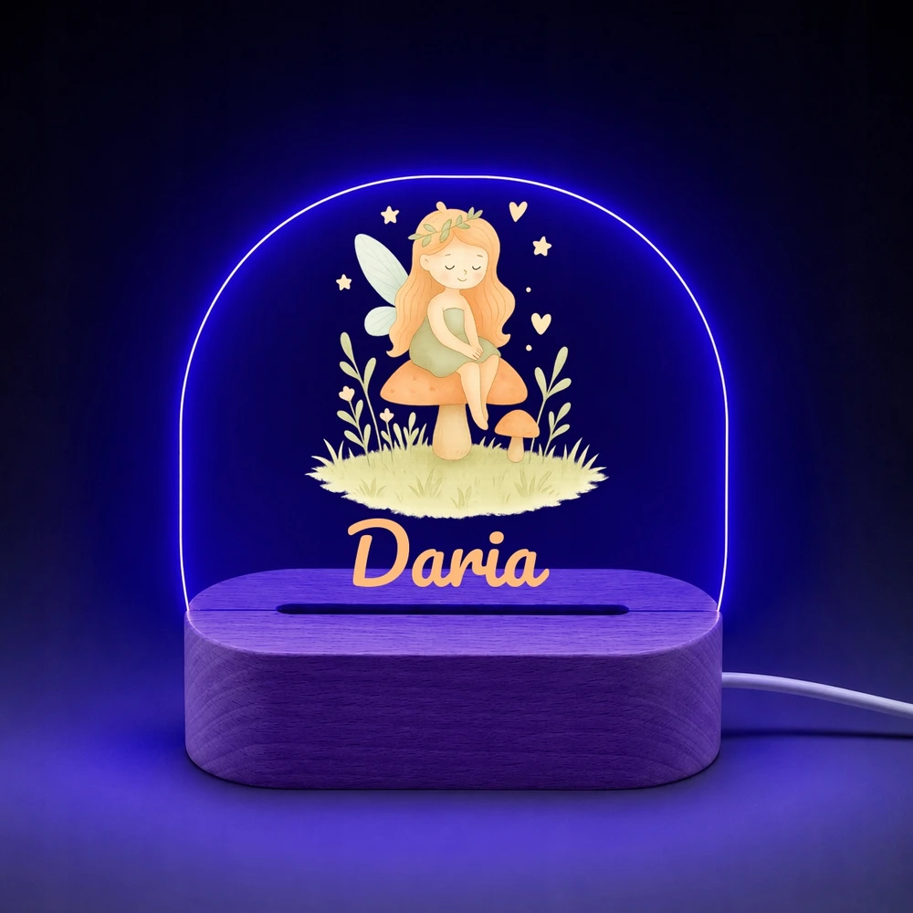 Koala Wood Prezent na Chrzciny Dla dziewczynki Roczek Noworodka Lampka Nocna Fėja