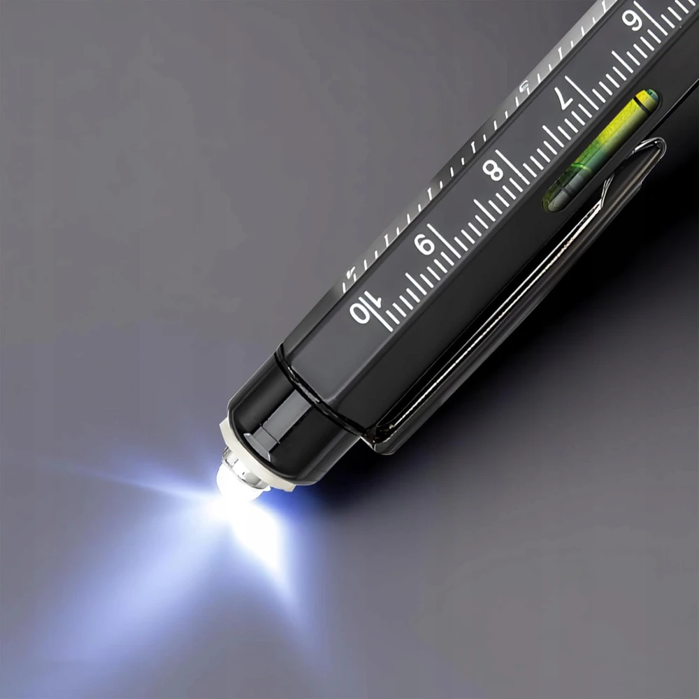 Koanni DAUGIAFUNKCINIS TUŠKAS 9 viename MULTITOOL PEN Atsuktuvas žibintuvėlis gulsčiukas