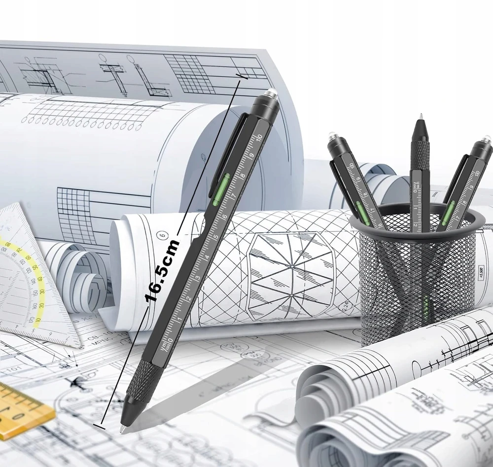 Koanni DAUGIAFUNKCINIS TUŠKAS 9 viename MULTITOOL PEN Atsuktuvas žibintuvėlis gulsčiukas