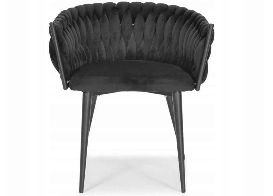 „Kochni Glamour Modern Velvet“ svetainės kėdė su juodomis kojomis ir juodu aksomu