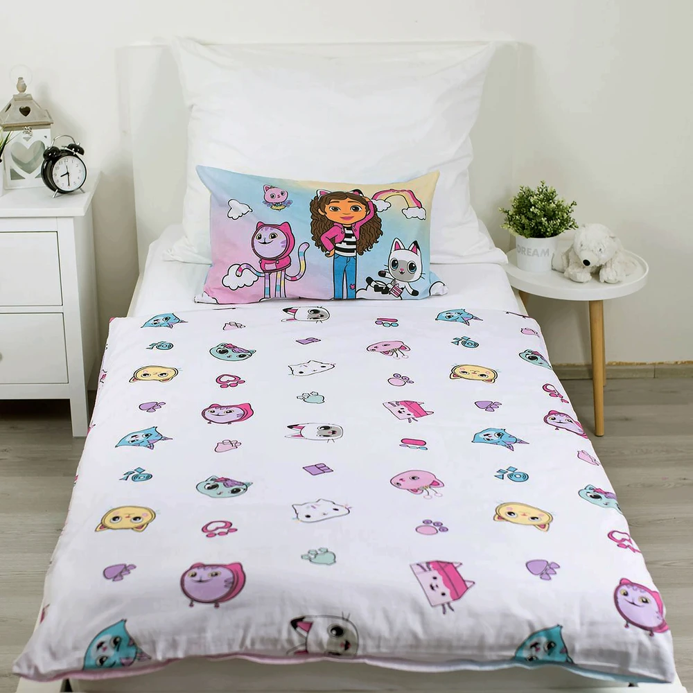 Koci Domek Gabi DWUSTRONNA pościel na zamek 100% BAWEŁNA 100x135 cm
