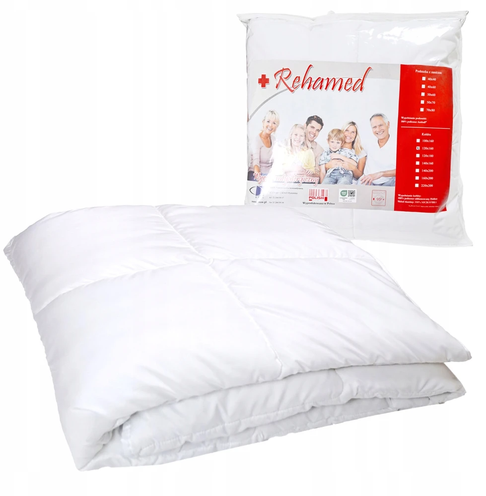 Kołdra 160x200 AMW Rehamed Antyalergiczna Ciepła Premium OEKO hotelowa
