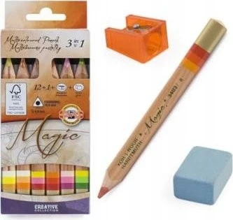 Koh-i-noor 3w1 Magiczne pieštukai, 12+1 spalvos