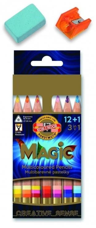 Koh-i-noor 3w1 Magiczne pieštukai, 12+1 spalvos
